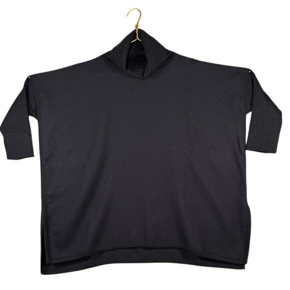 Cuyana Baby Alpaca Wool Black Turtleneck Sweater Oversized Boxy Lagenlook | XL - Picture 2 of 6